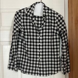 J. Crew Black and White Gingham Shirt